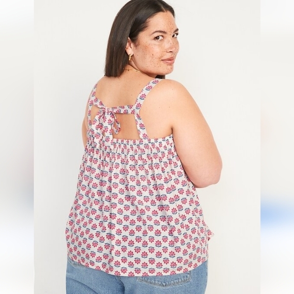 NWOT OLD NAVY TIE BACK SWING CAMI BLOUSE SIZE 3X - Picture 2 of 8